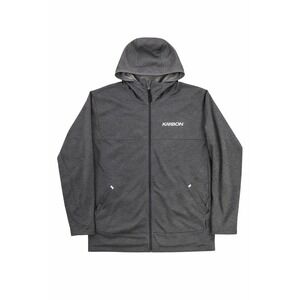 Karbon Mens XXL Full Zip Hoodie Heather Gray Fleece Lined Performance Jacket